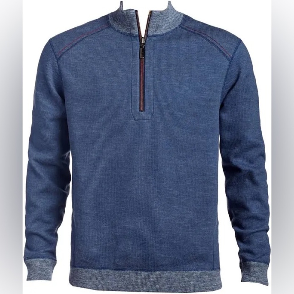 Tommy Bahama On The Double Reversible Half-Zip Sweatshirt | XLarge | Blue/Navy